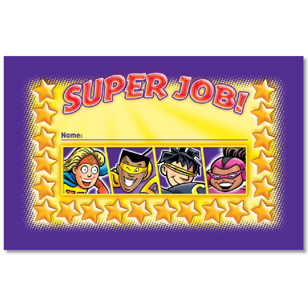 Superheroes Incentive Punch Cards Pack of 36