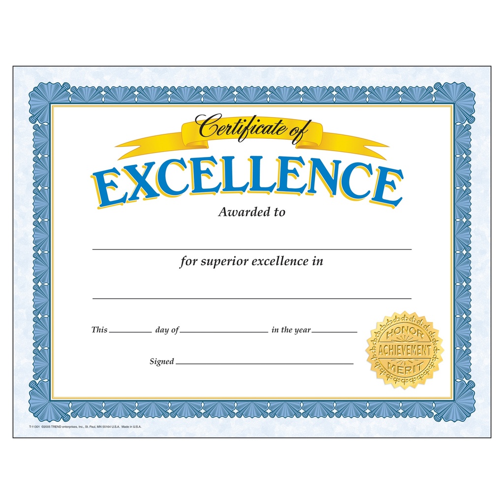 Certificate of Excellence Classic Certificates 30 ct