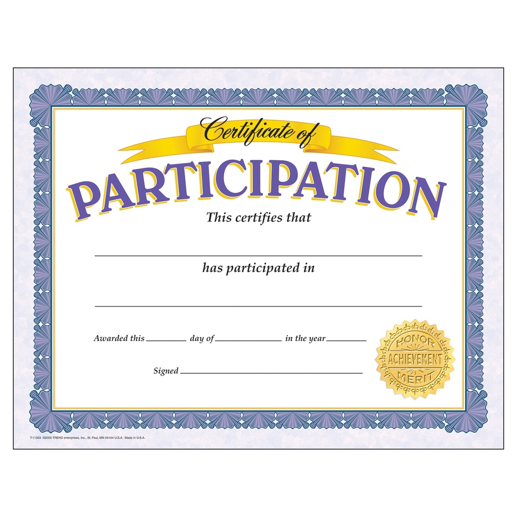 Certificate of Participation Classic Certificates 30 ct