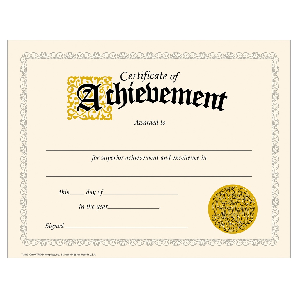 Certificate of Achievement Classic Certificates 30 ct