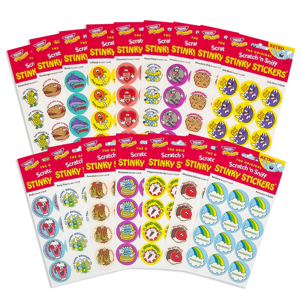 Retro Scratch 'n Sniff Stinky Stickers® Summer 2024 Collector Combo Set