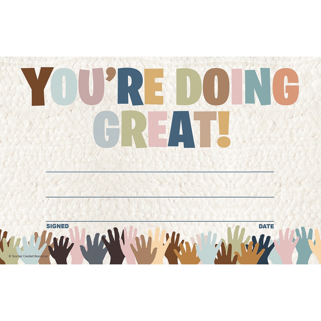 Everyone is Welcome You're Doing Great! Awards Pack of 30