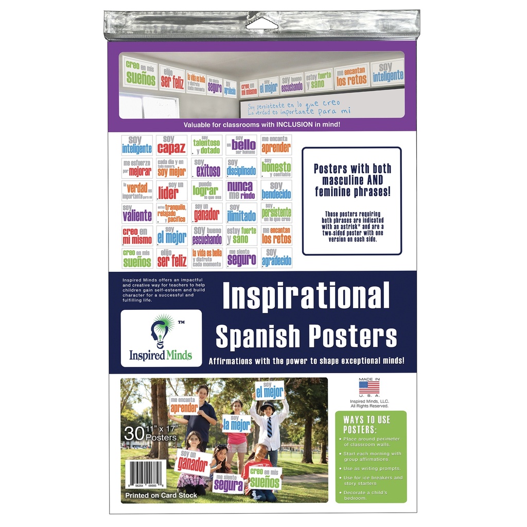 Spanish Card Stock Posters Set of 30