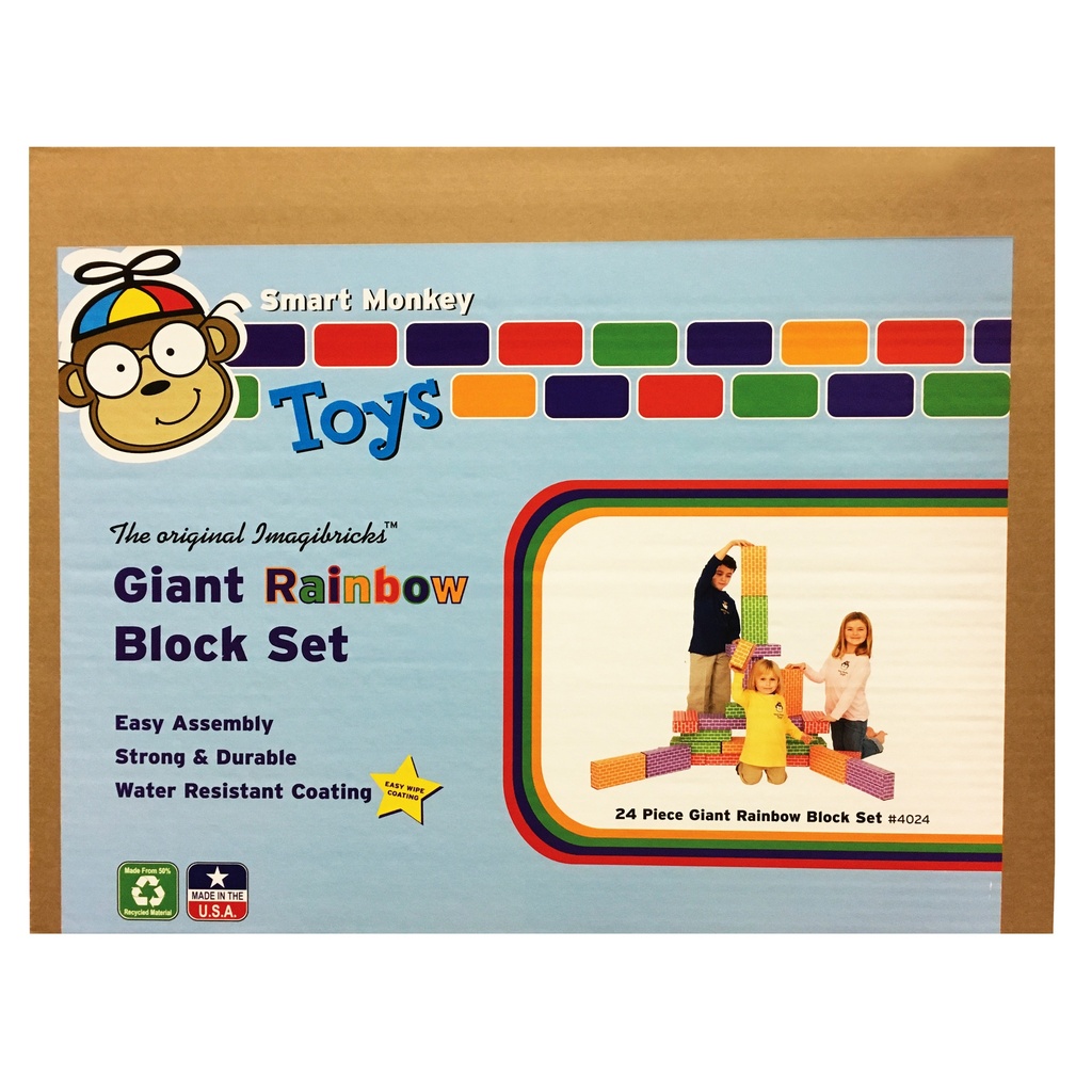 ImagiBRICKS™ Giant Rainbow Building Block Set 24 Pieces