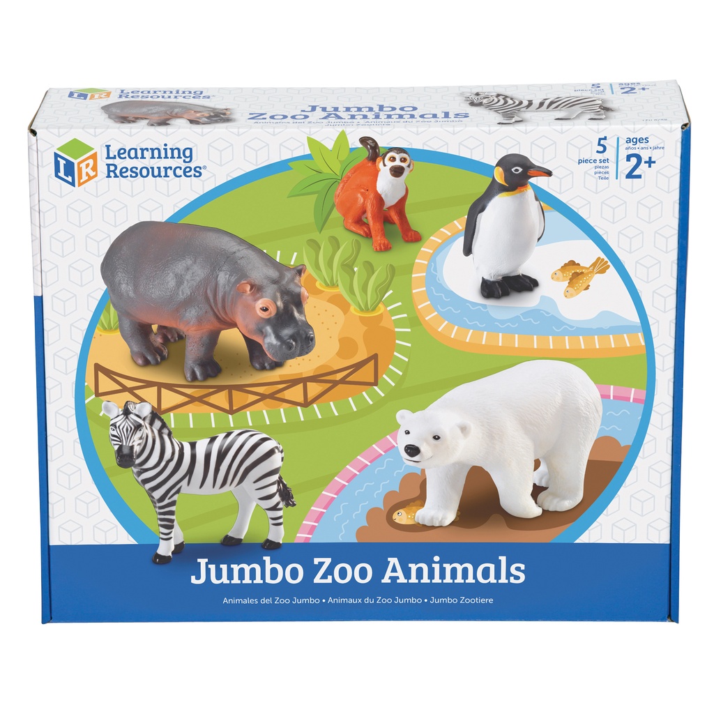 Jumbo Zoo Animals Set of 5