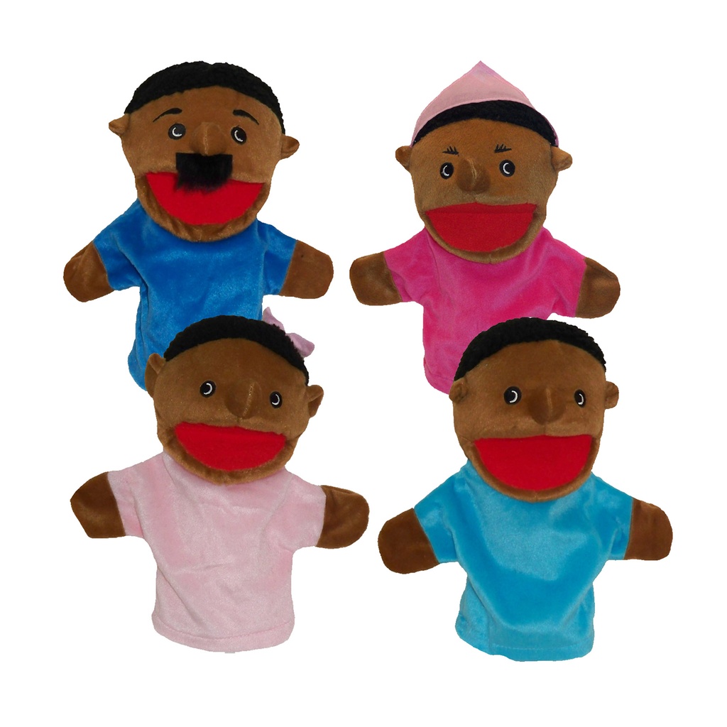 African American Family Puppets Set of 4