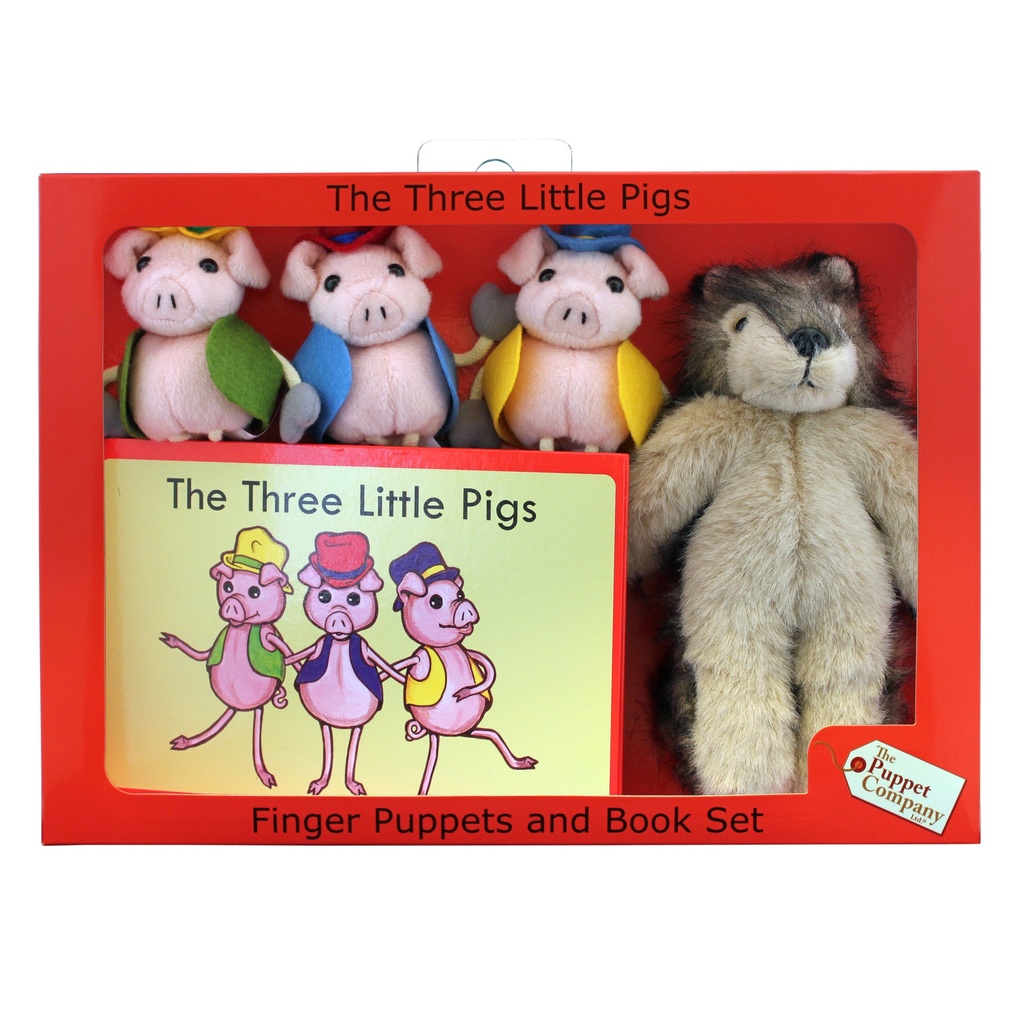 The Three Little Pigs Finger Puppets and Book Set