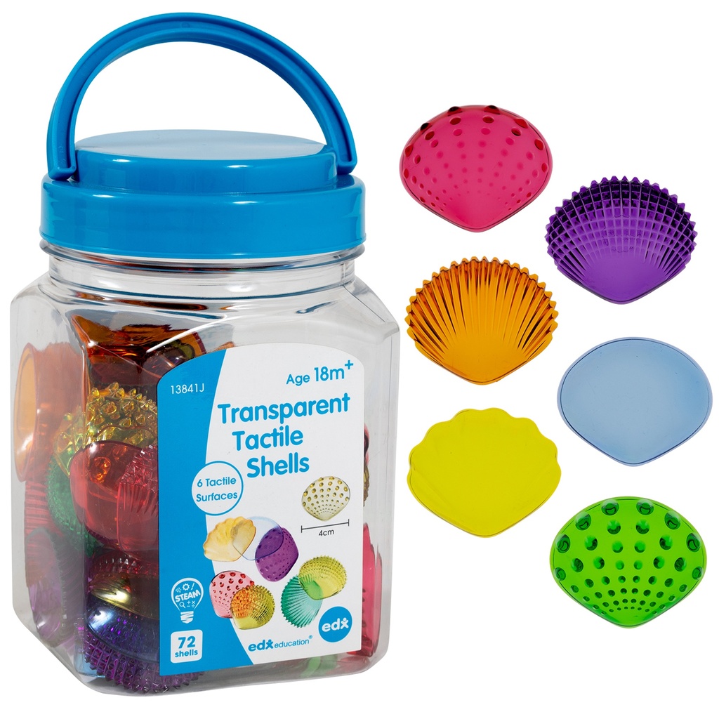 Transparent Tactile Shells Mini Jar Set of 72