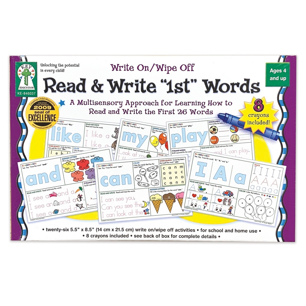 Write On/Wipe Off: Read and Write First Words Manipulative Grade PK-2