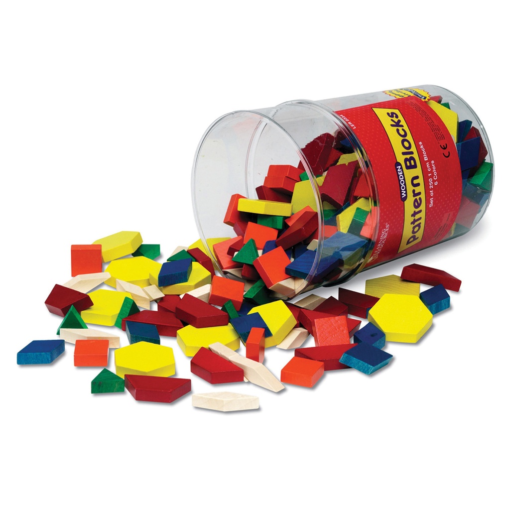 1cm Pattern Blocks Wooden 250 Per Pack