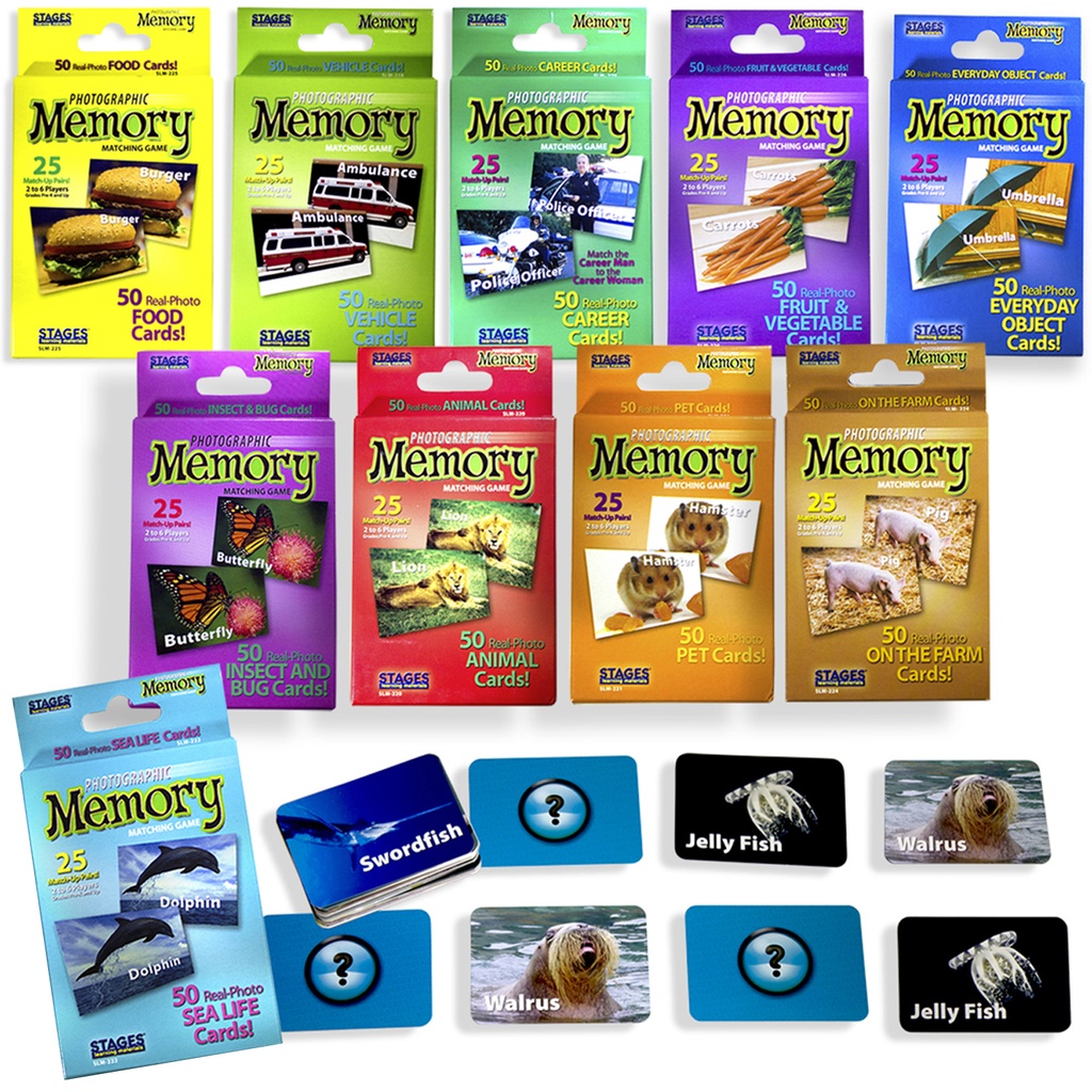 Photographic Memory Matching Games Set of 10