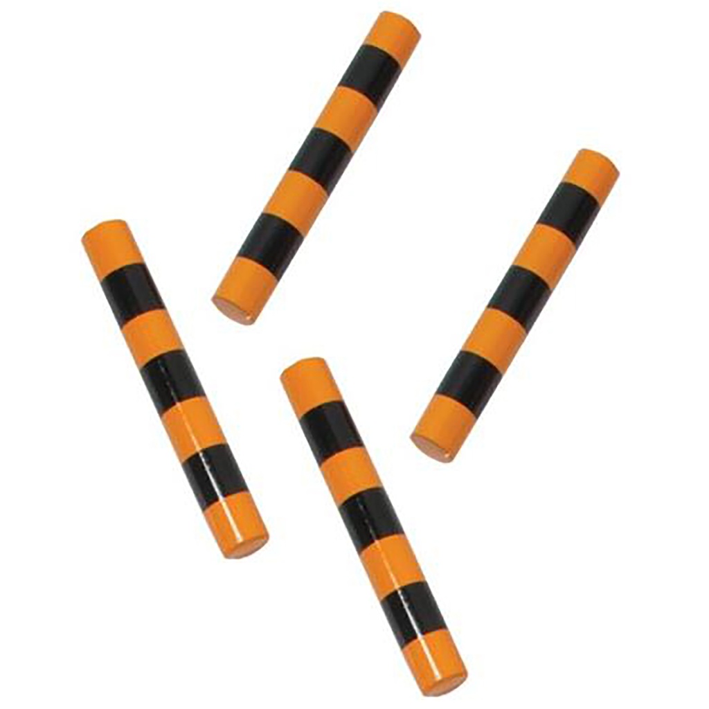 Yellow/Black Stripe Clave Shakers Set of 2