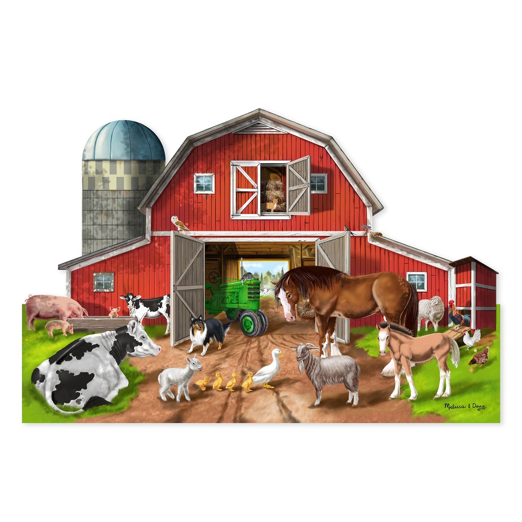 Busy Barn Yard Shaped Floor Puzzle 