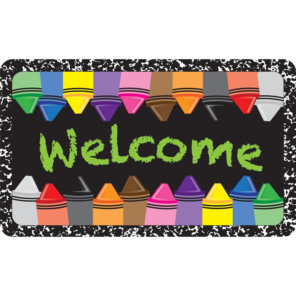 Crayons Composition Welcome Mat 18" x 30"