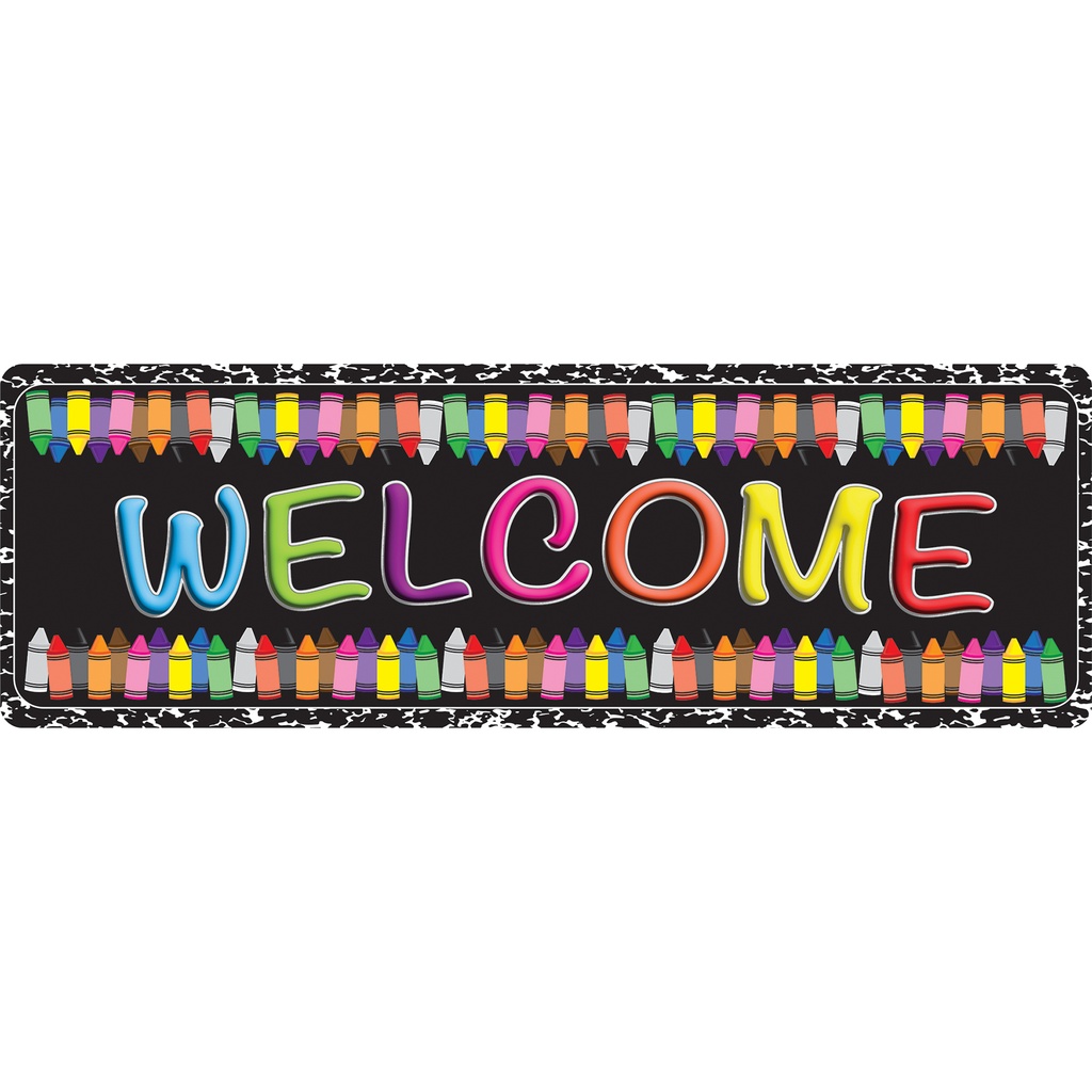 Welcome Crayons Mat Runner 15.5" x 47"