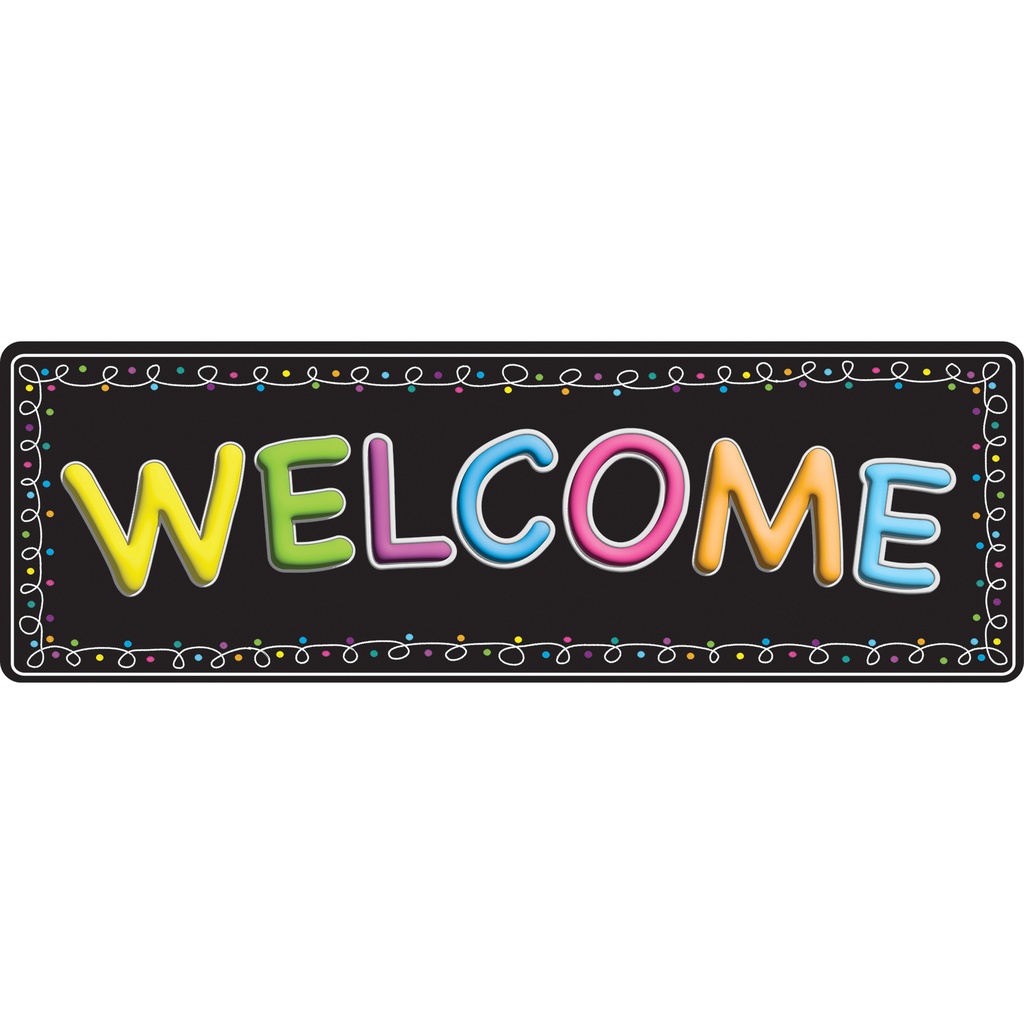 Welcome Chalk Loops Mat Runner 15.5" x 47"