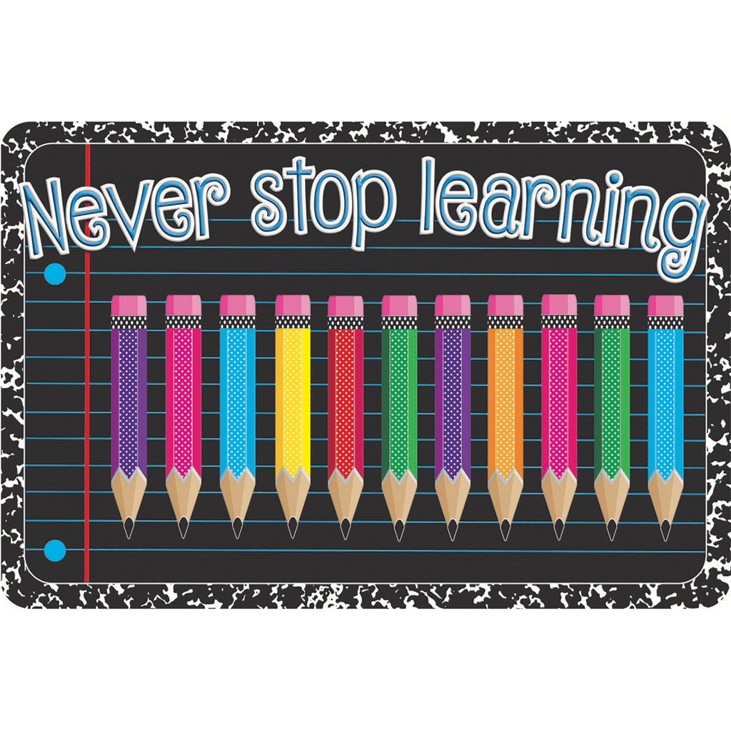 Never Stop Learning Welcome Mat 15.5" x 23.5"