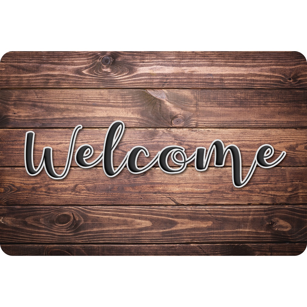 Rustic Wood Welcome Mat 15.5" x 23.5"