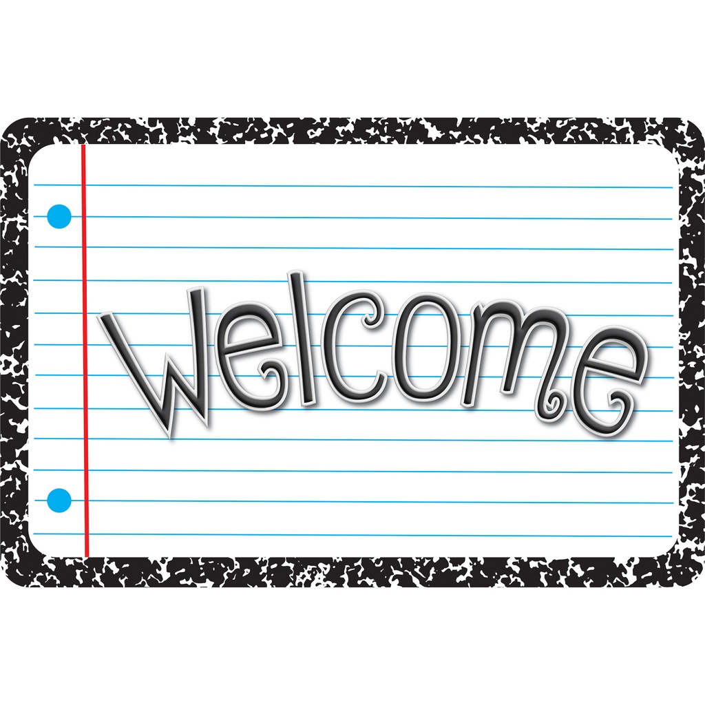 White Composition Welcome Mat 15.5" x 23.5"