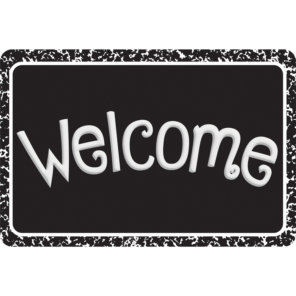 Black Composition Welcome Mat 15.5" x 23.5"