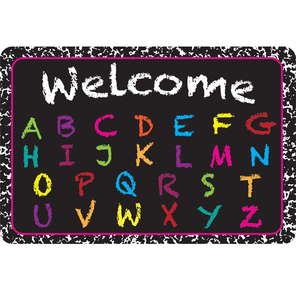 Chalk Alphabet Welcome Mat 15.5" x 23.5"