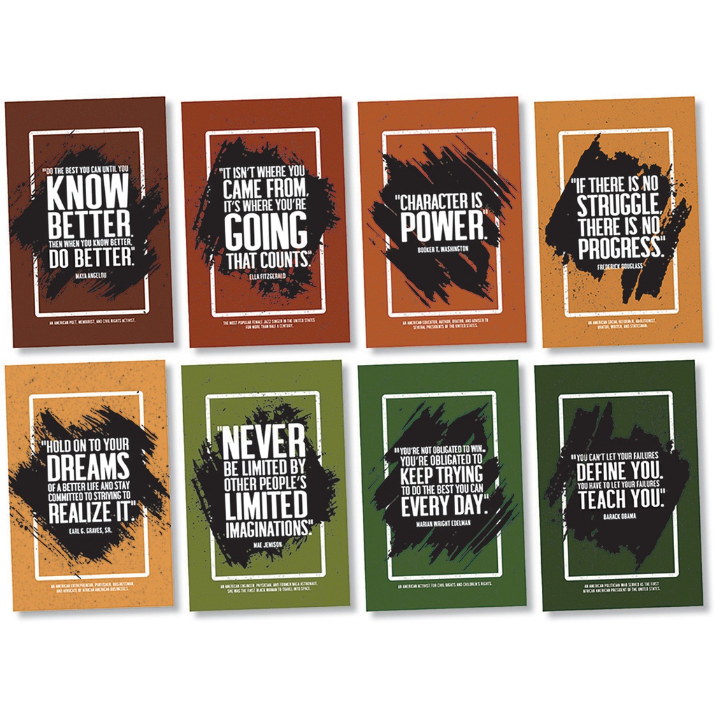 Inspirational Quotes by African American Influencers Bulletin Board Set