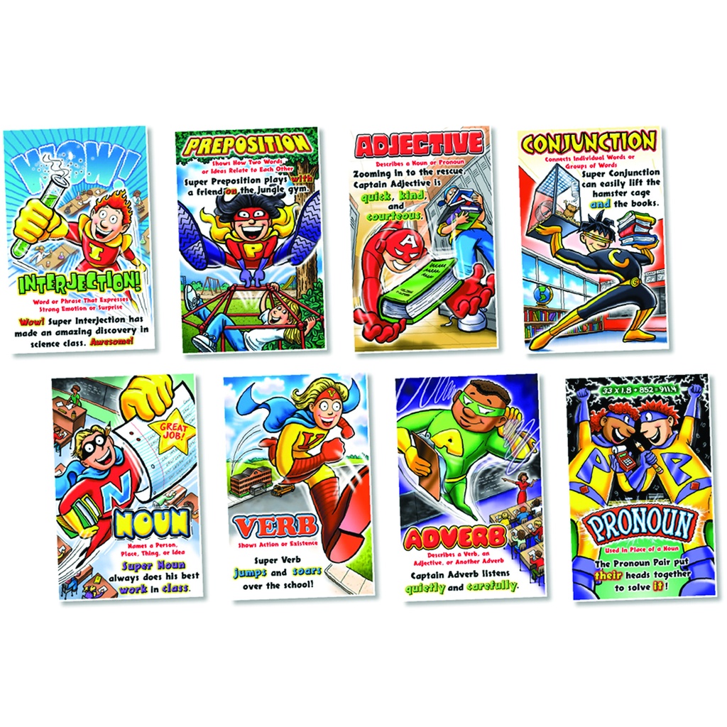 Parts of Speech Superheroes Bulletin Board Set