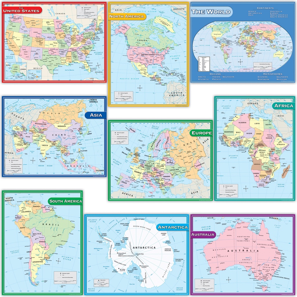 Map Charts Set of 9