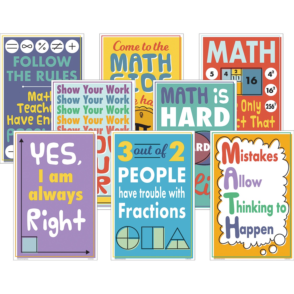 Math Fun Charts Set of 8