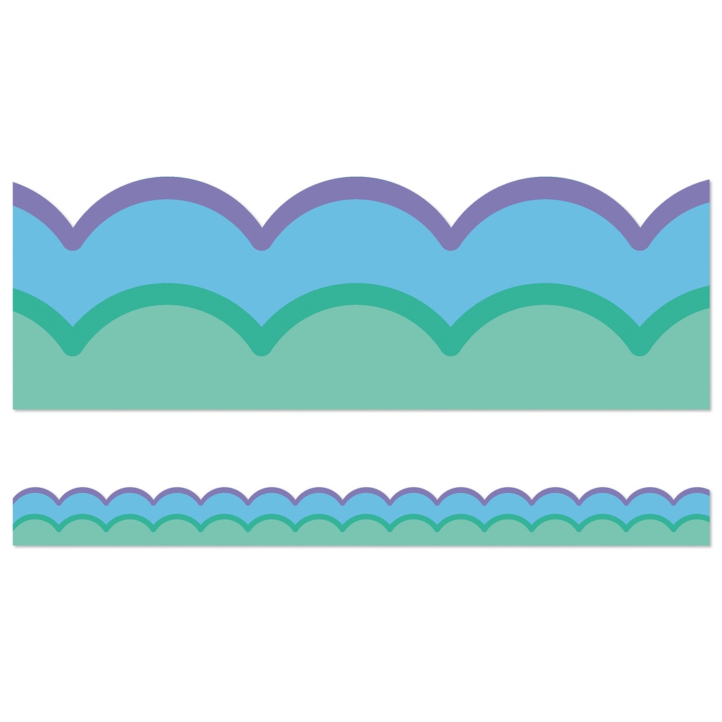 Happily Ever Elementary Retro Remix Cool Waves Scalloped Bulletin Board Borders