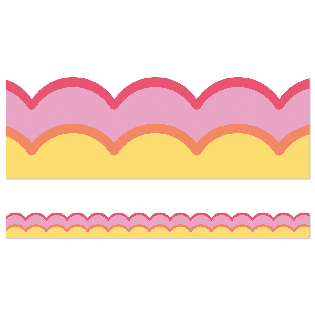 Happily Ever Elementary Retro Remix Warm Waves Scalloped Bulletin Board Borders