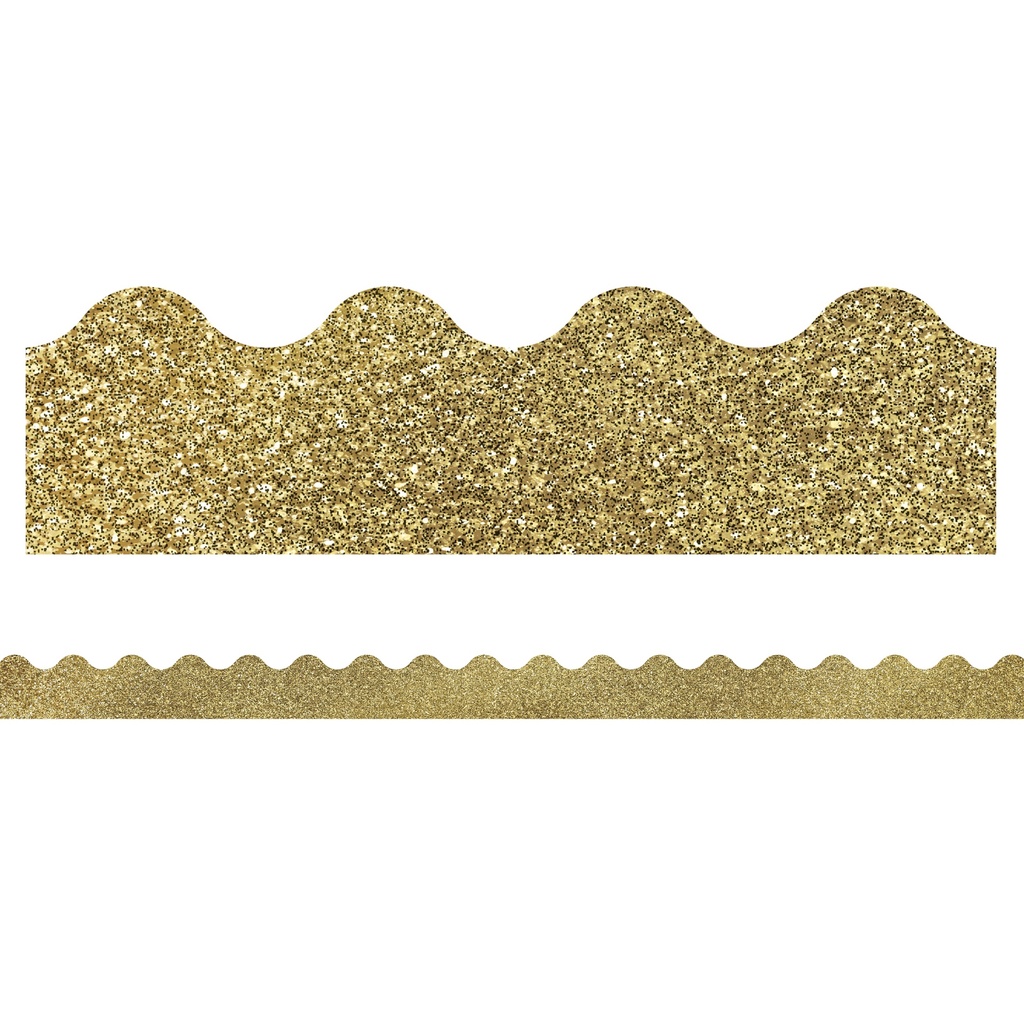 Sparkle + Shine Gold Glitter Scalloped Border 39 Feet