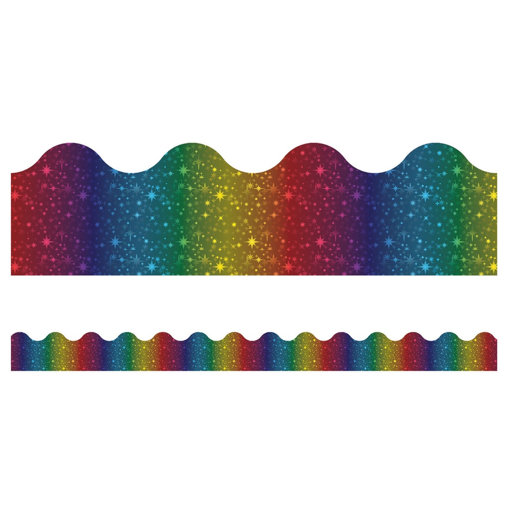 Sparkle + Shine Rainbow Foil Scalloped Border 39 Feet