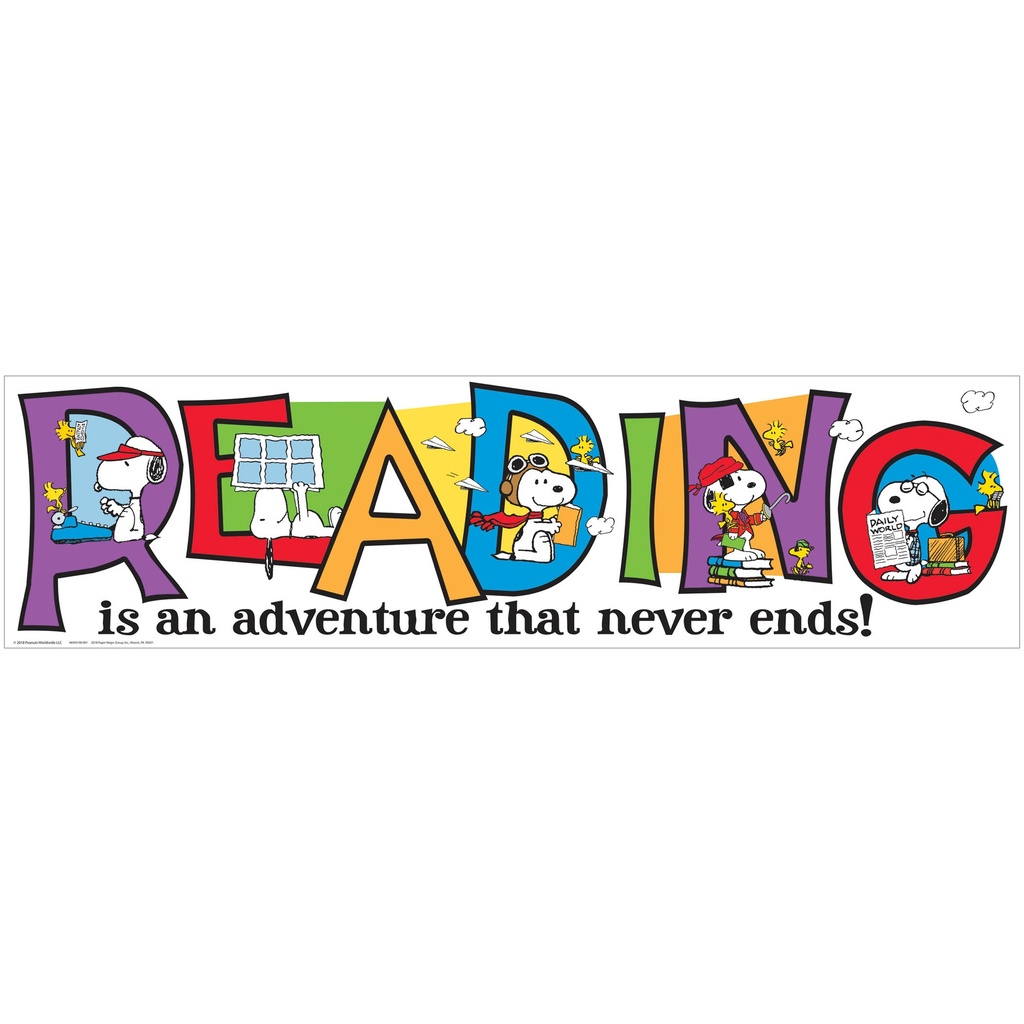 Peanuts® Reading is an Adventure Banner