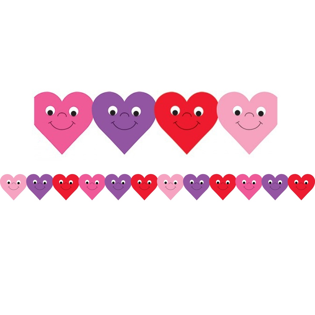 Happy Hearts Die-Cut Classroom Border 36 Feet