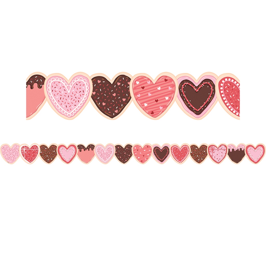 Frosted Heart Cookies Die-Cut Border Trim