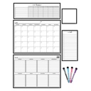 Black & White Dry-Erase Magnetic Calendar Set