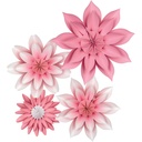 Pink Blossoms Paper Flowers Pack of 4