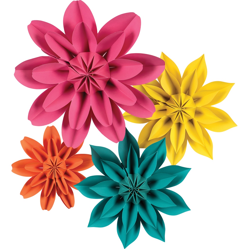 Beautiful Brights Paper Flowers Pack of 4