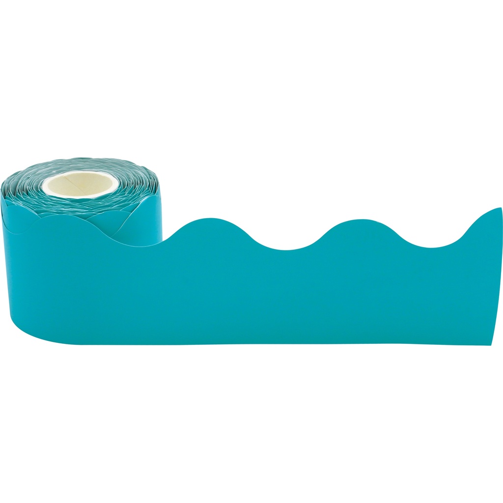 Teal Scalloped Rolled Border Trim