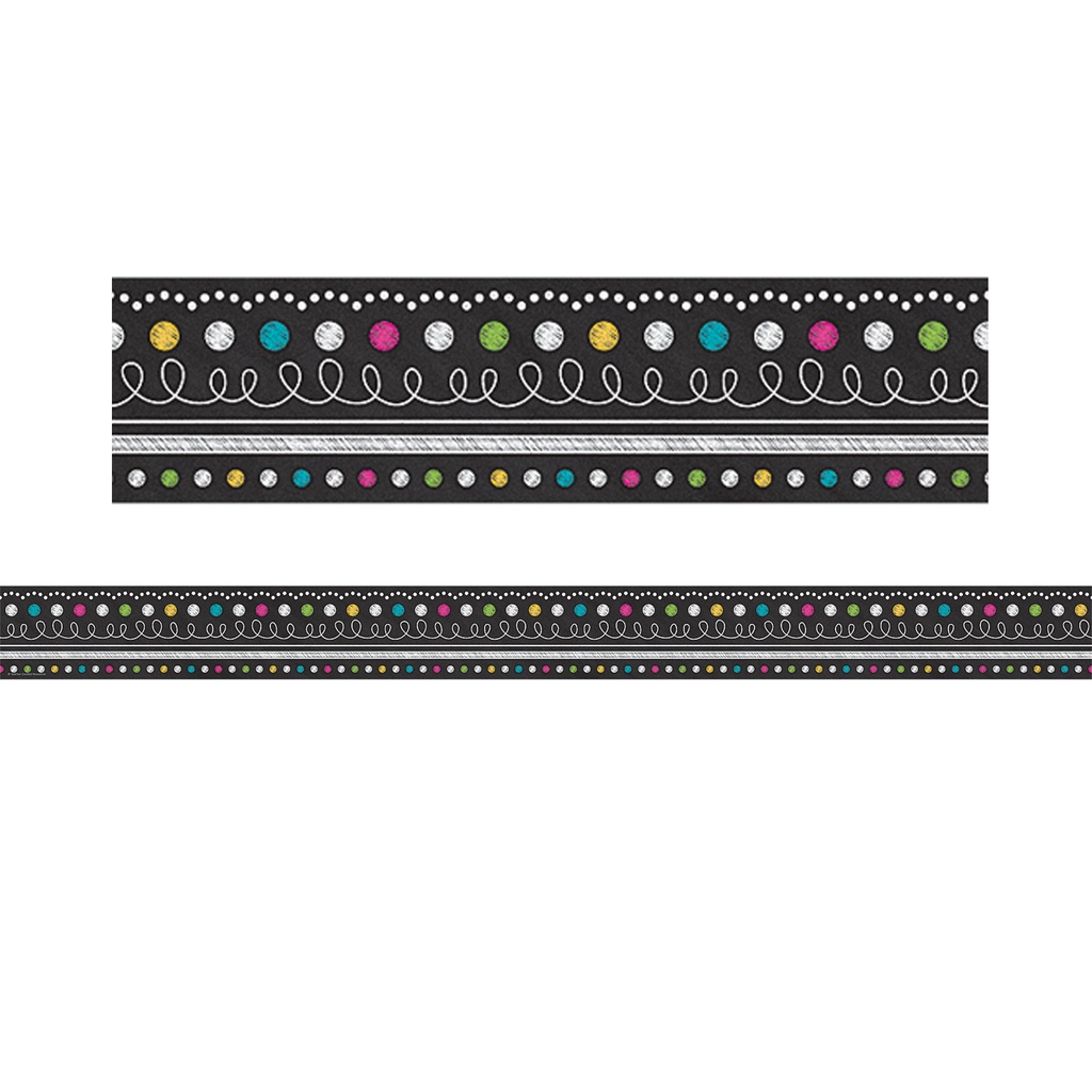 Chalkboard Brights Straight Rolled Border Trim