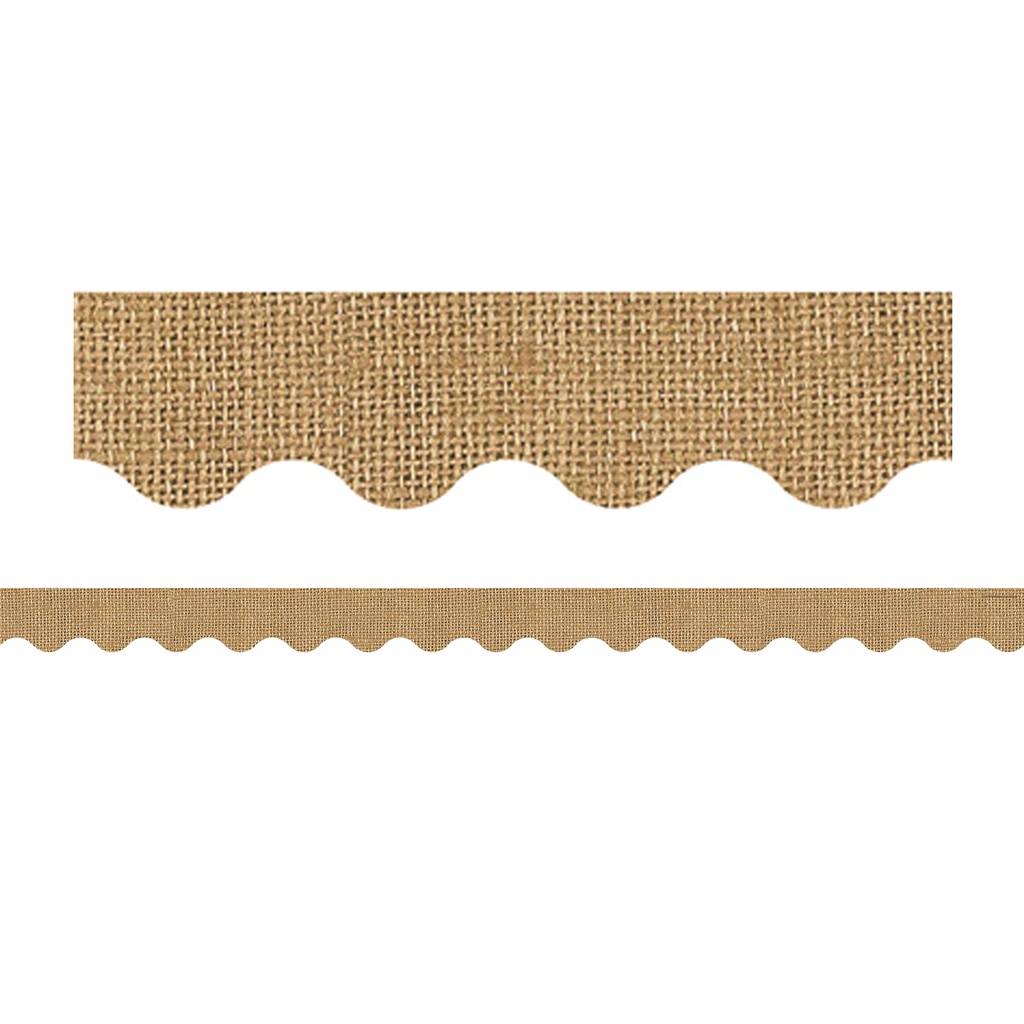 Burlap Design Scalloped Rolled Border Trim