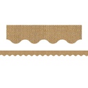 Burlap Design Scalloped Rolled Border Trim