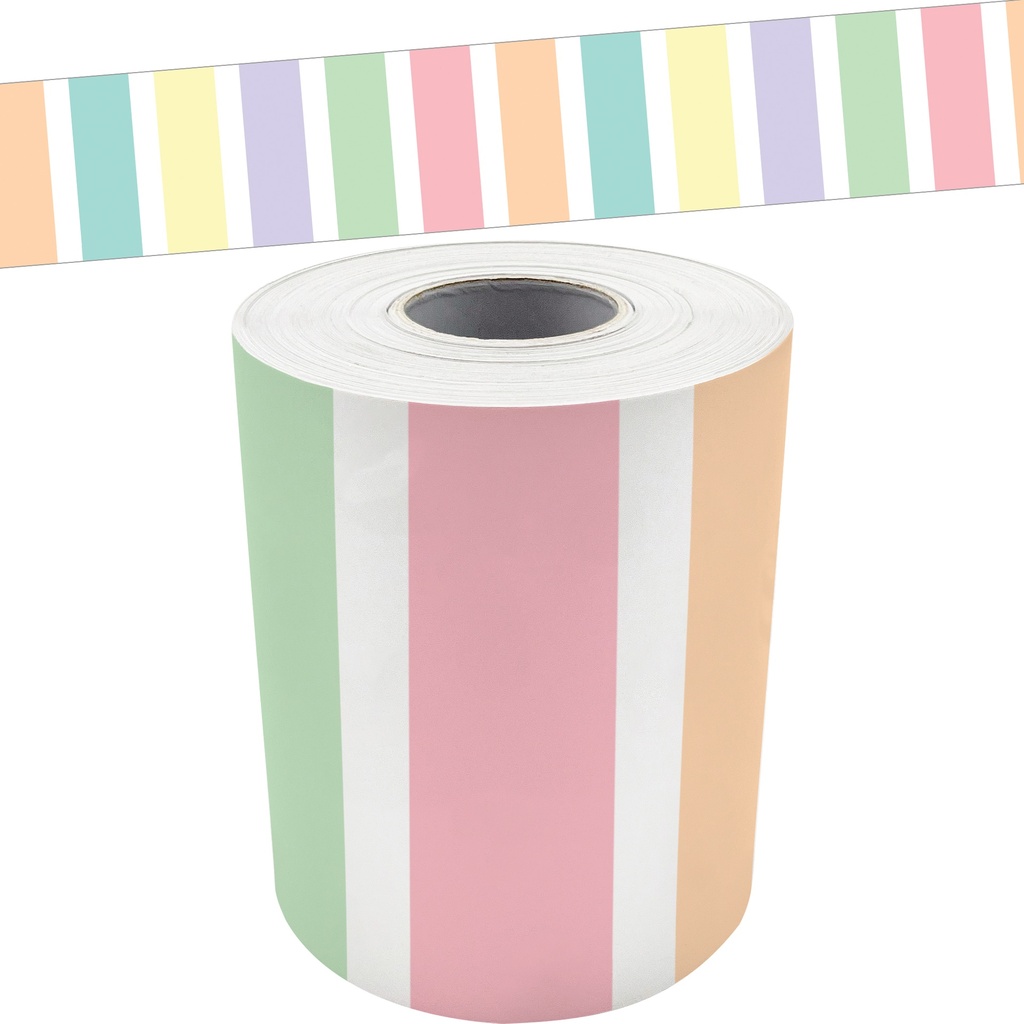 Pastel Pop Stripes Straight Rolled Border Trim