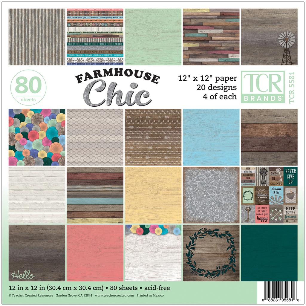 Farmhouse Chic 12" x 12" Project Paper