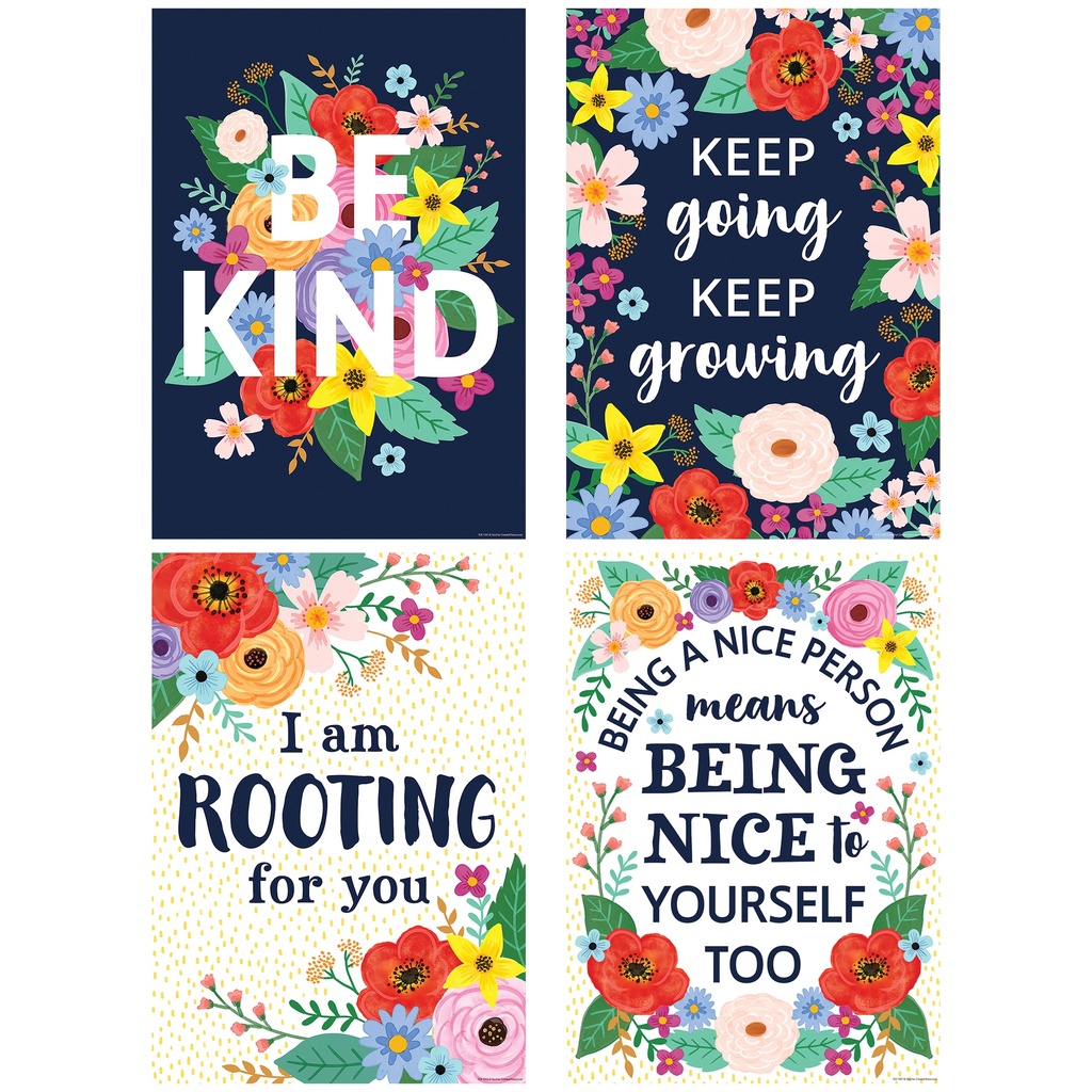 Wildflowers Positive Posters Set of 4