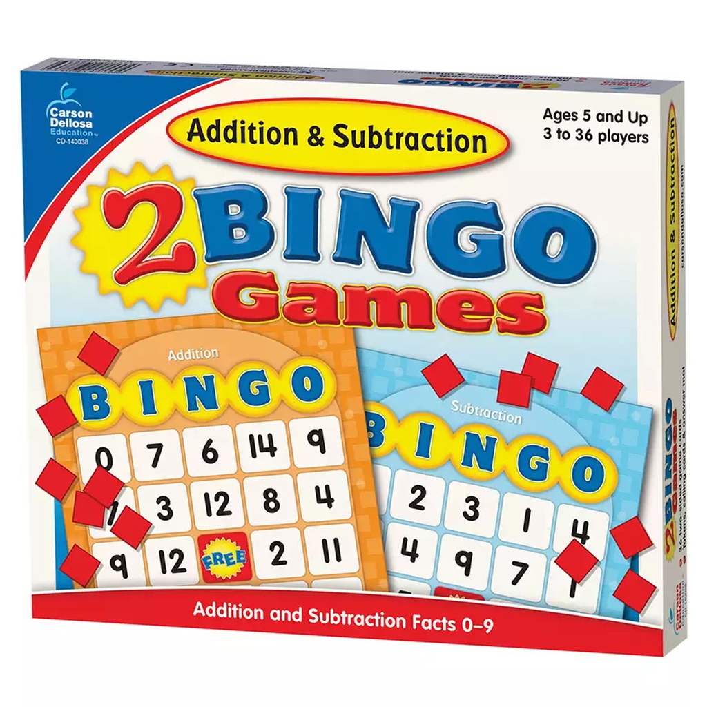 Addition & Subtraction Bingo Board Game Grade K-2