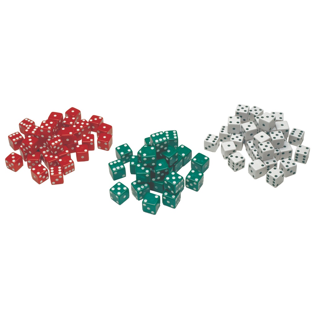 Red/Green/White Dot Dice Set of 36