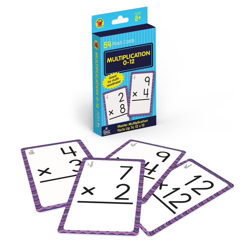 Multiplication 0 to 12 Flash Cards 54 Cards