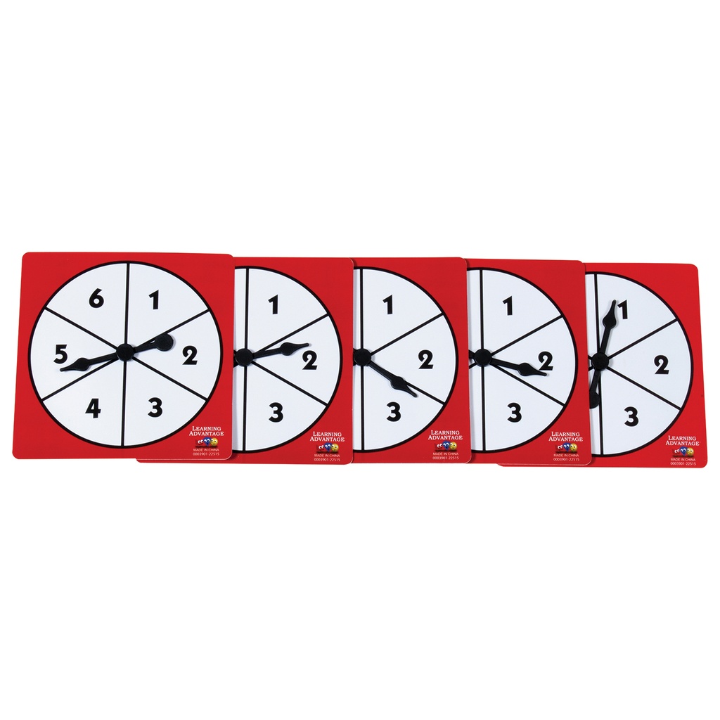 1-6 Number Spinners Set of 5